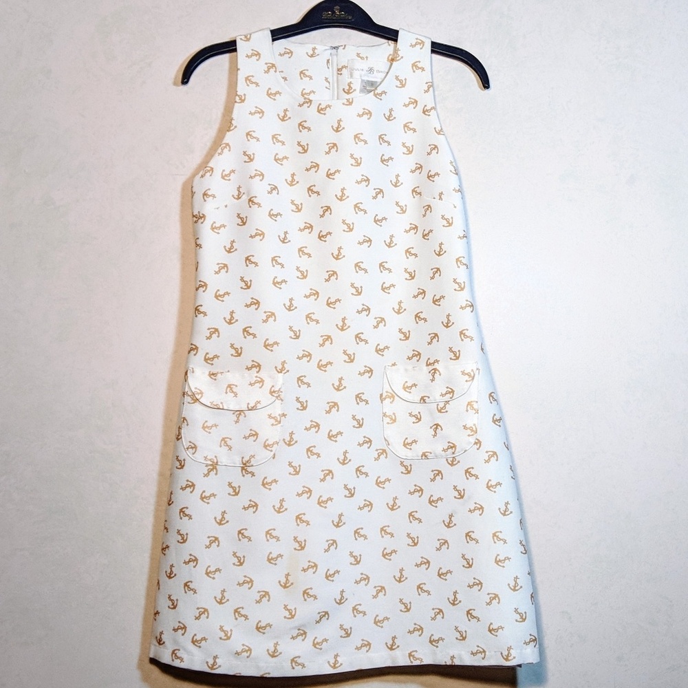 White + Gold Anchor Dress | XS